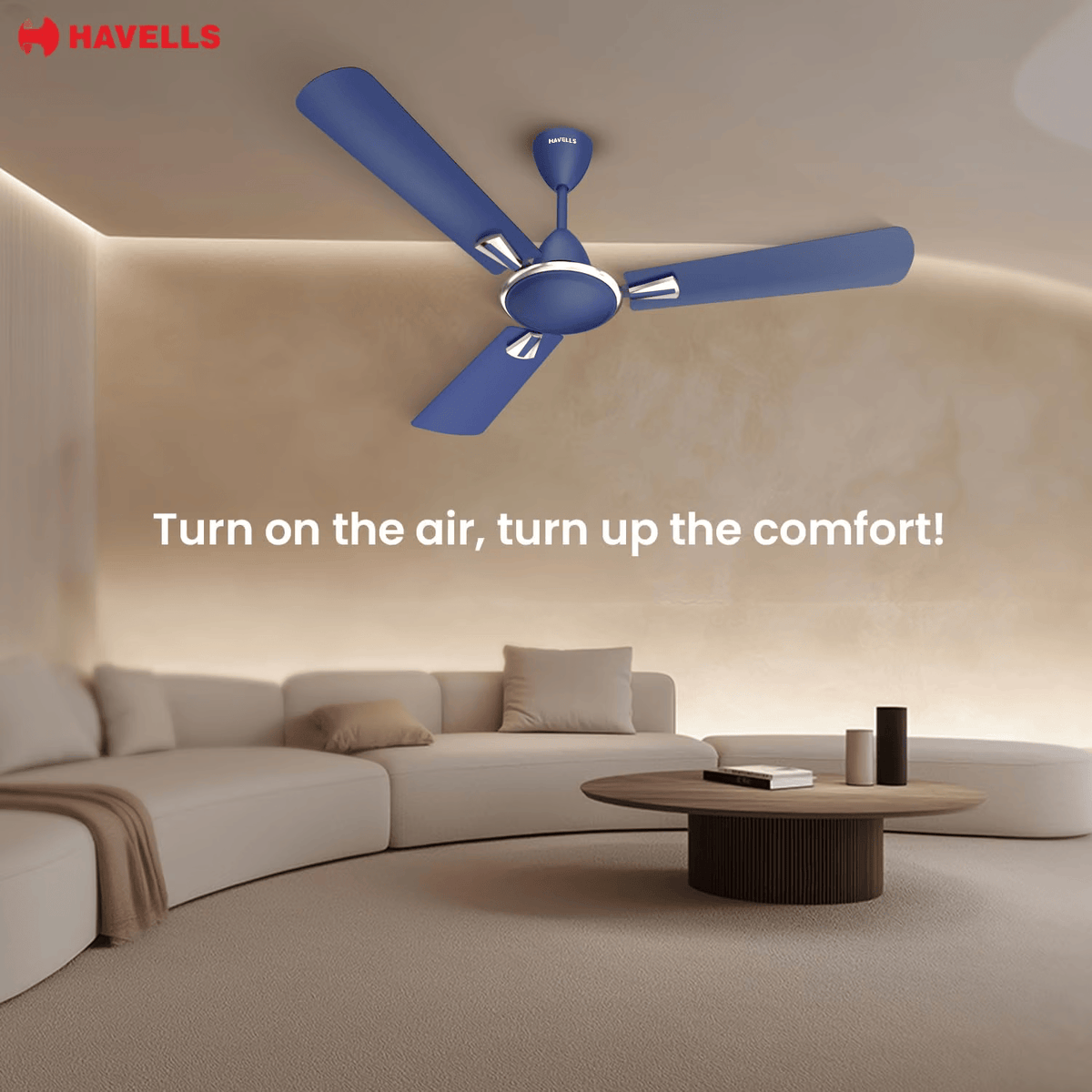 Havells Quickair 1200mm Ceiling Fan (Matt Blue)