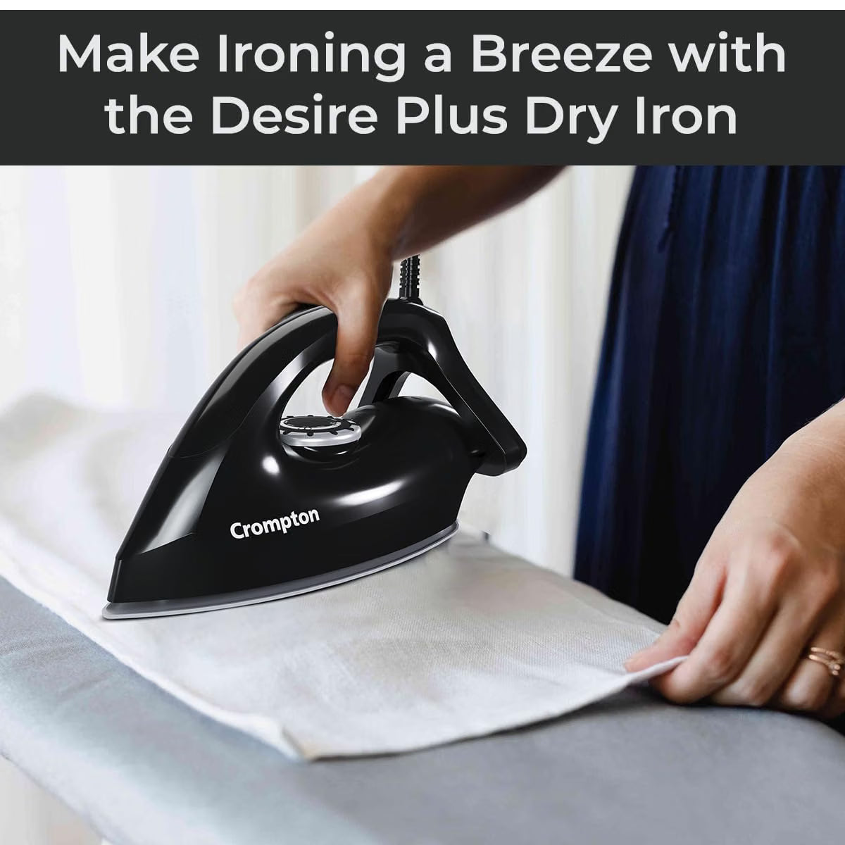 Crompton Desire Plus 1100W 1.5KG Heavyweight Iron (Black)