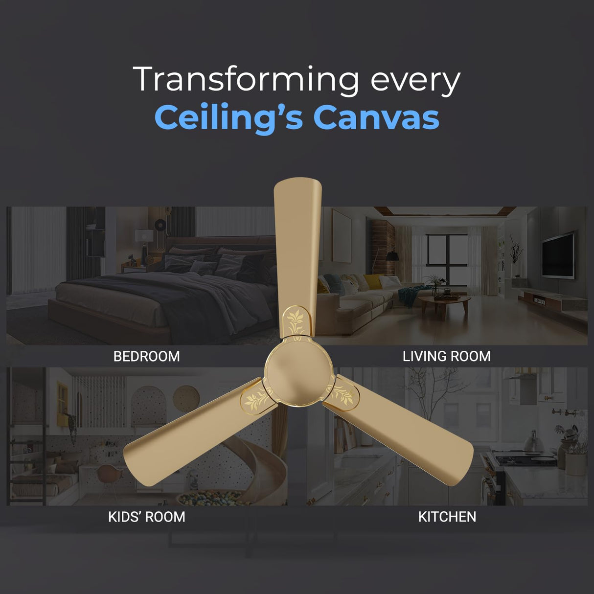 Polycab Eleganz Plus 1200mm Star Rated Ceiling Fan (Birkin Gold)