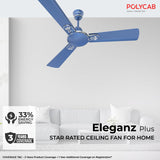 Polycab Eleganz Plus 1200mm Ceiling Fan (Indigo Blue)