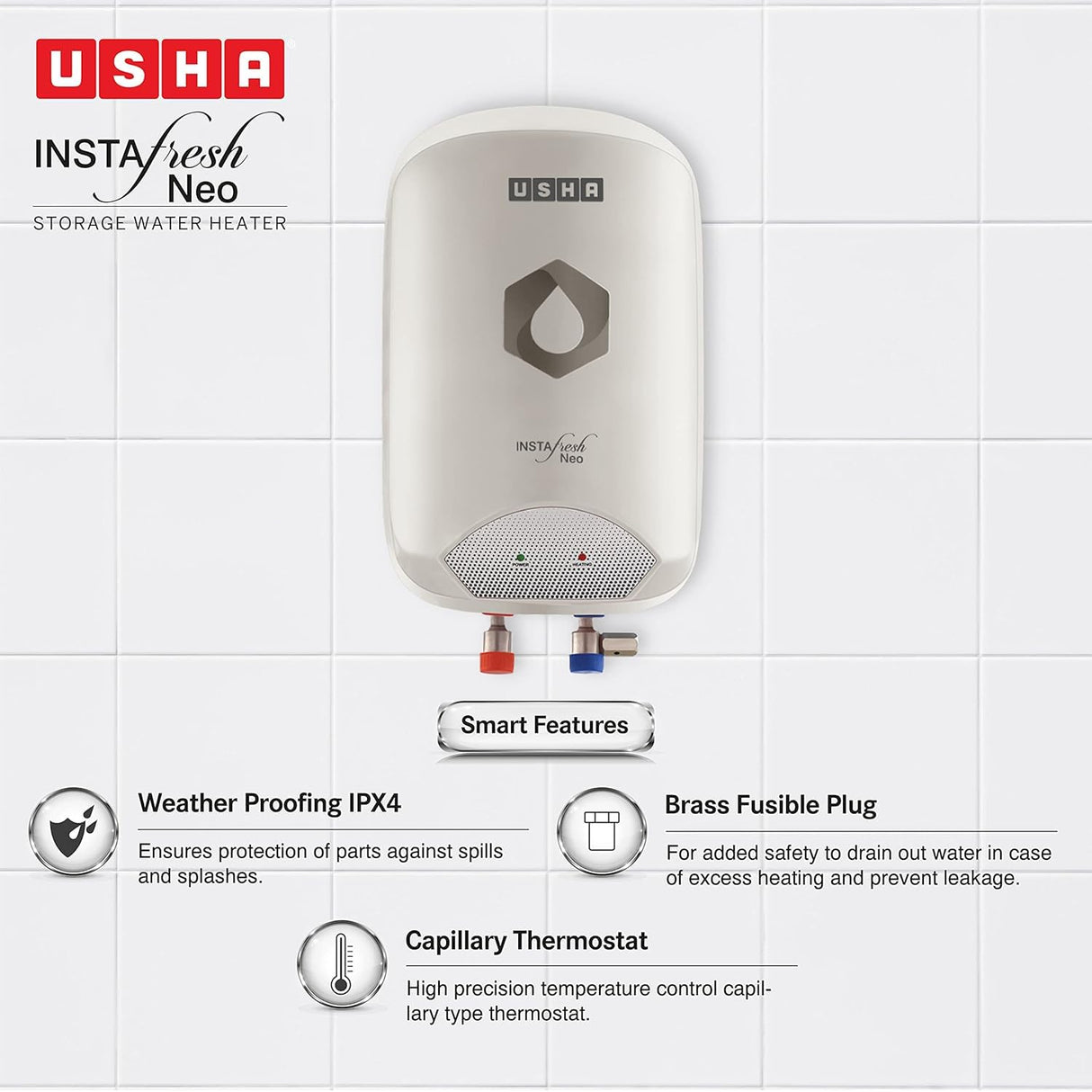Usha Instafesh Neo 5 Litre Instant Water Heater (White)