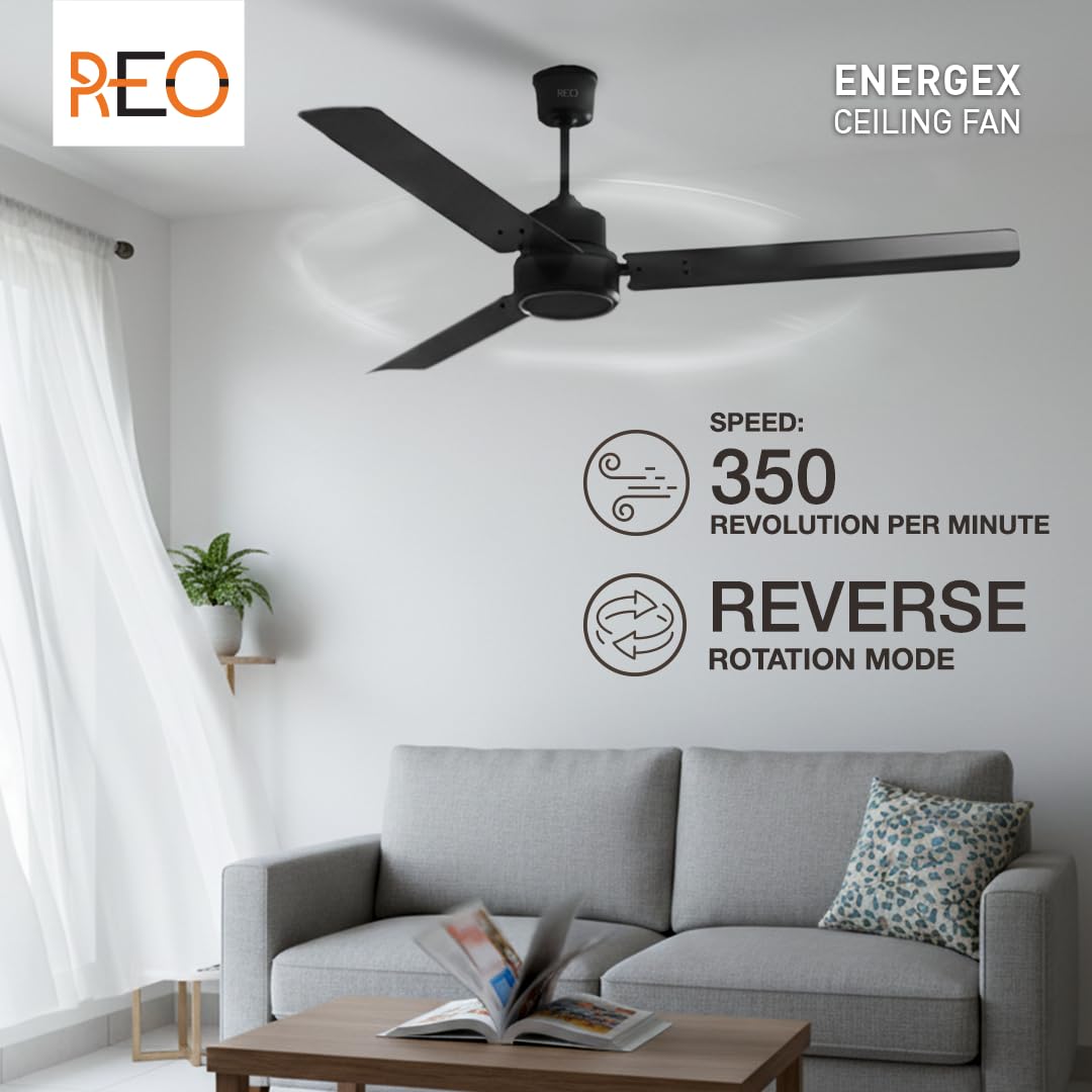 Havells REO Energex BLDC 1200MM Ceiling Fan (Matte Black)