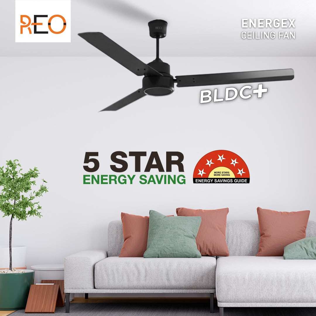 Havells REO Energex BLDC 1200MM Ceiling Fan (Matte Black)