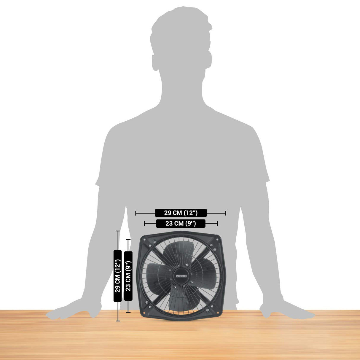 Usha AeroClean Plus 230mm Exhaust Fan (Metallic Grey)