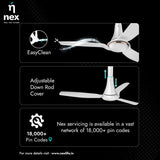 Nnex by Bajaj Dryft A90 1200mm Premium Ceiling Fan (Classic White)