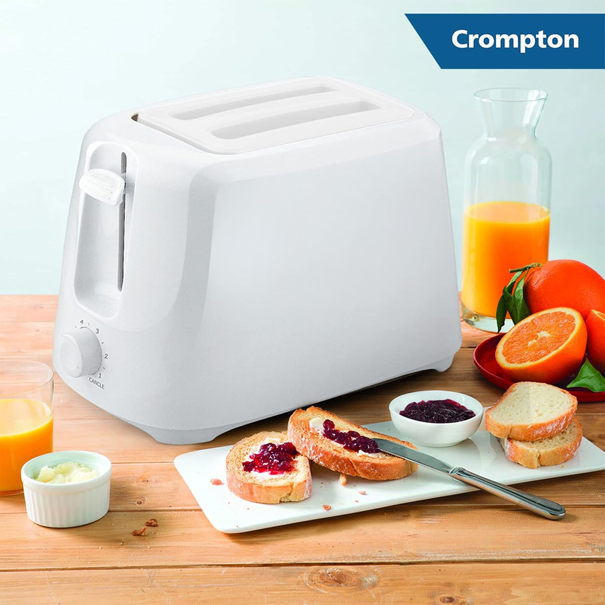 Crompton SunBrown Classic Pop-up Toaster 700W (White )