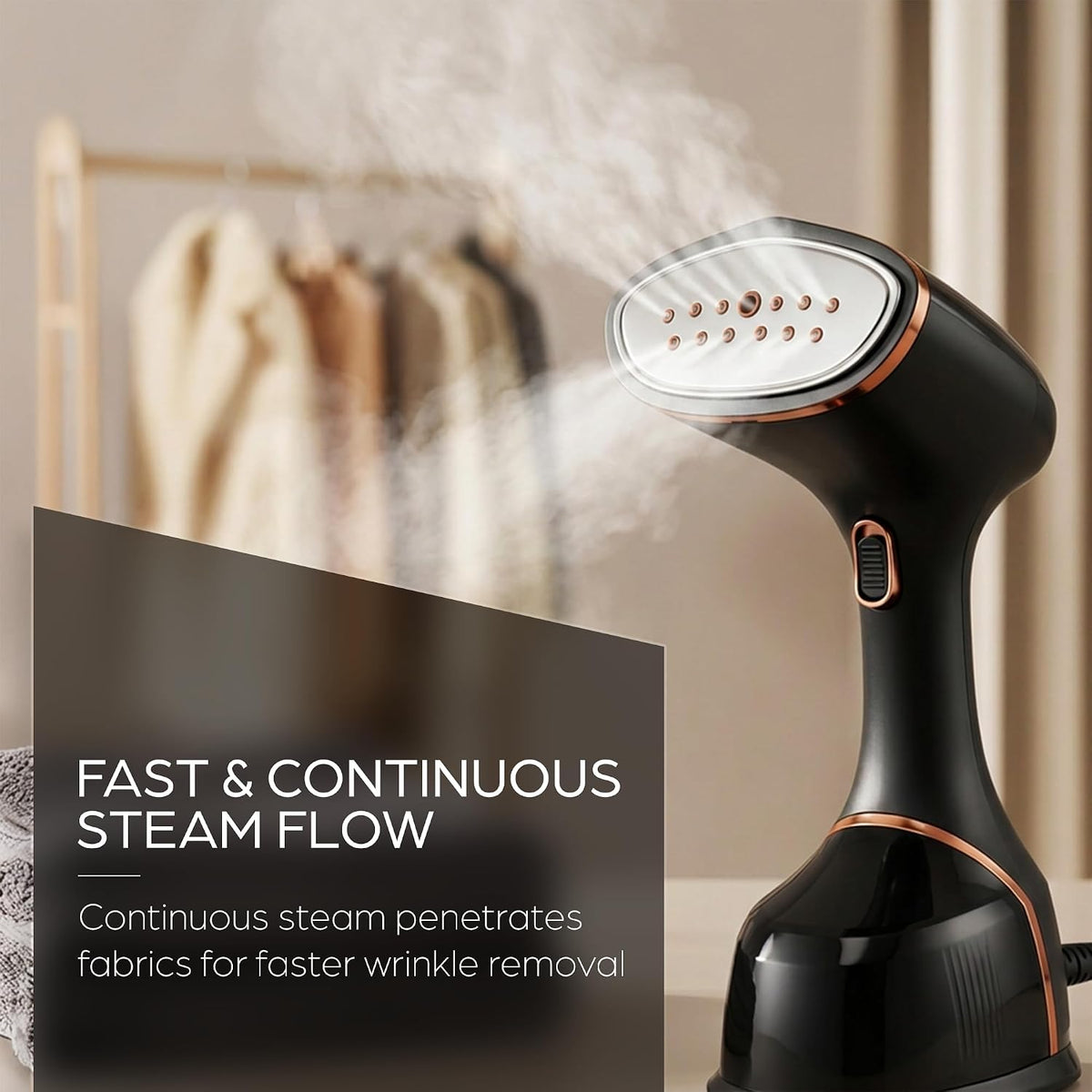 Kenstar Fabrix 1500W Garment Steamer with 350ml Detachable Water Tank and Vertical Horizontal Steam Ironing Grey