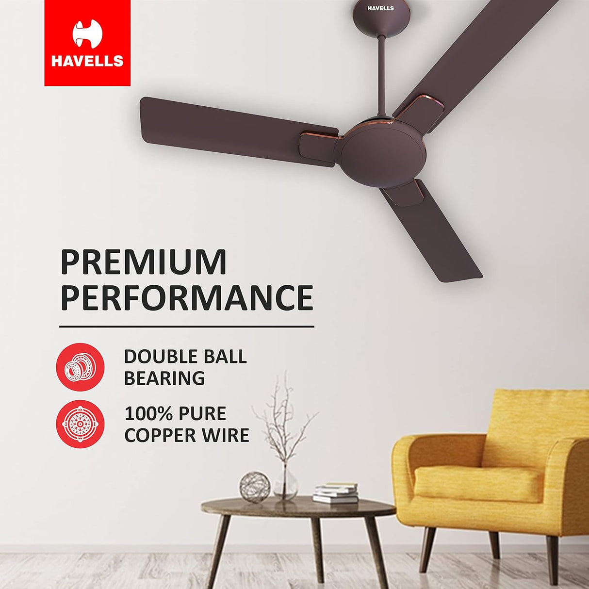 Havells Enticer 1200mm Ceiling Fan (Espresso Brown Copper)