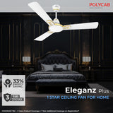 Polycab Eleganz Plus 1200mm Ceiling Fan (Pearl White)