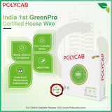 Polycab Green Wire+ 90M coil  1.5 SQ MM (Green)