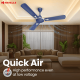 Havells Quickair 1200mm Ceiling Fan (Matt Blue)