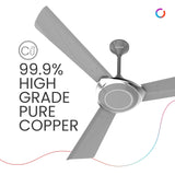 Polycab Superb Neo 1200mm 1-Star Rated Ceiling Fan (Cool Grey Silver)