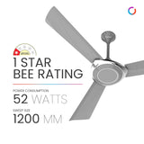 Polycab Superb Neo 1200mm 1-Star Rated Ceiling Fan (Cool Grey Silver)