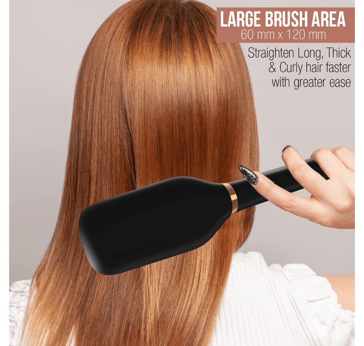 Hevells Ionic & Keratin Hair STRAIGHTENING Brush (Black) HS4211