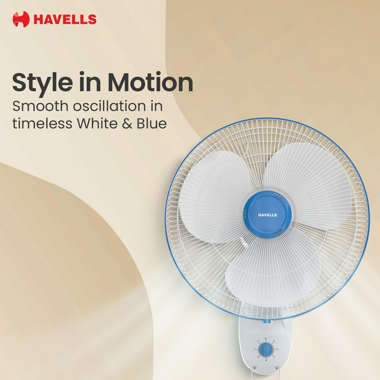 Havells Gatik Pro 400mm Wall Mount Fan (Blue)