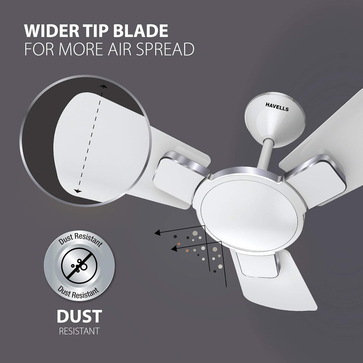 Havells Enticer 600mm Ceiling Fan (Pearl White Chrome)
