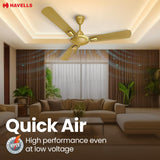 Havells Quickair 1400mm Ceiling Fan (Desert Gold)