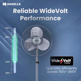 Havells Windstorm Ultra Plus 500mm Pedestal Fan (Grey)