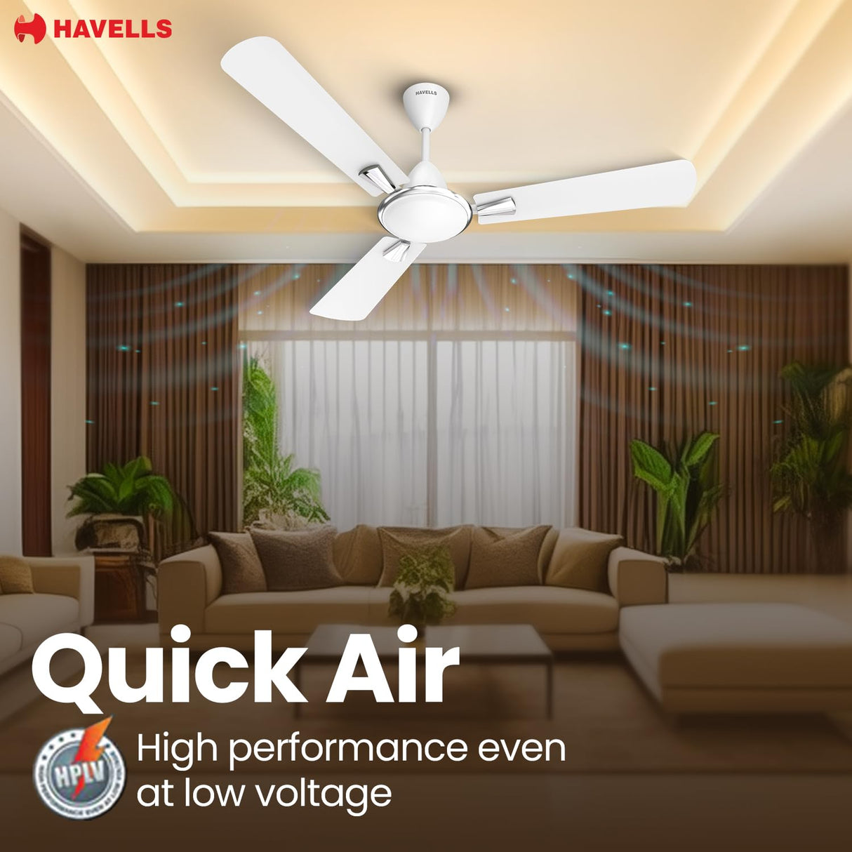 Havells Quickair 1400mm Ceiling Fan (White)