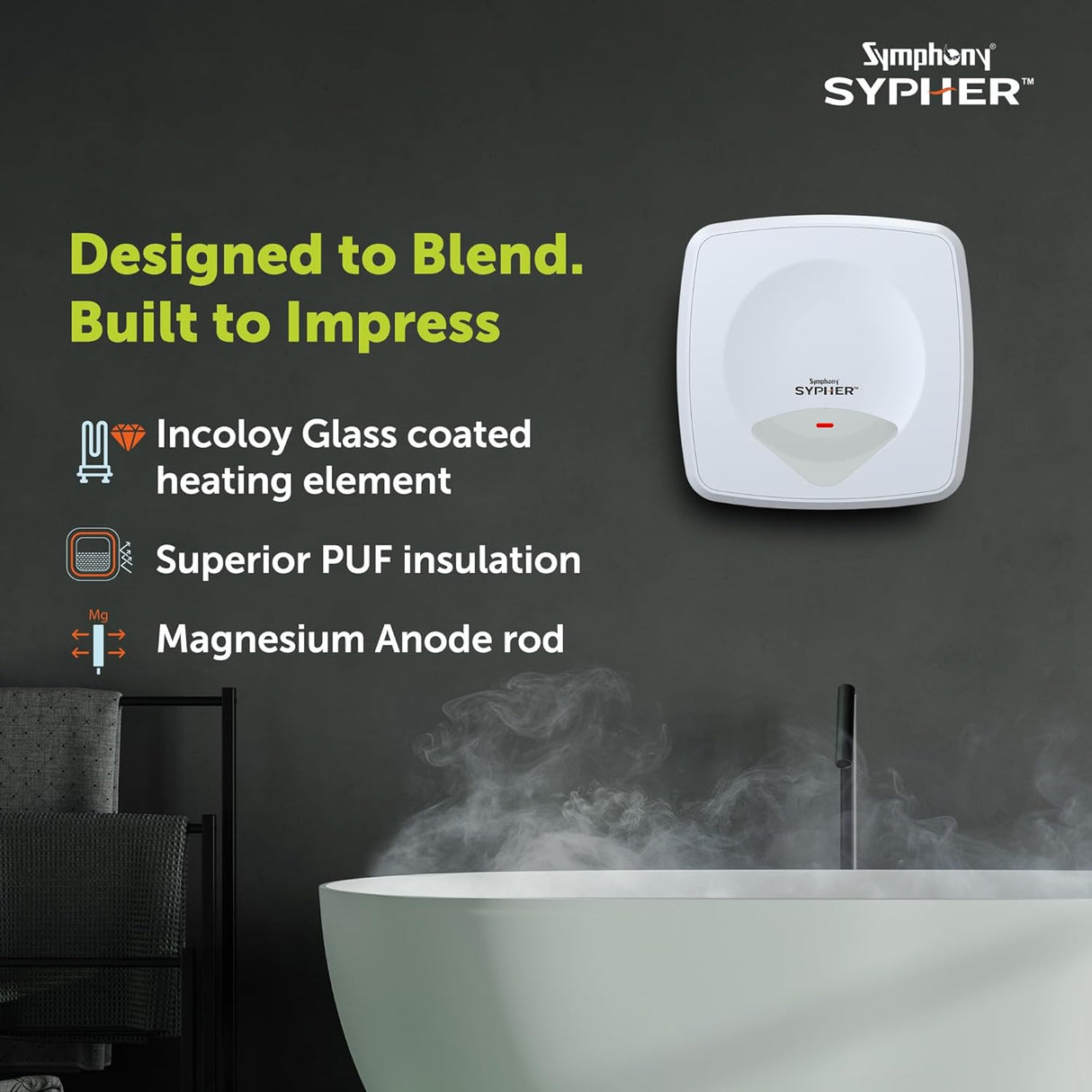 Symphony Sypher 10 Litre Storage Water Geyser