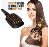 Hevells Ionic & Keratin Hair STRAIGHTENING Brush (Black) HS4211