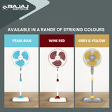 Bajaj Rapido 400mm High Speed Pedestal Fan (Wine Red)
