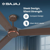 Bajaj Classico Sleek Plus 5S 1200mm Bldc Ceiling Fan (Red Walnut)