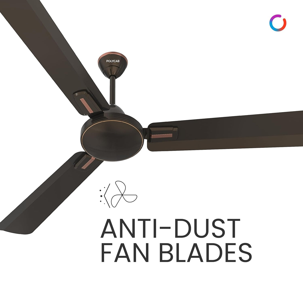 Polycab Vital Plus 1200mm 1 Star Rated Ceiling Fan (Metallic Roast Coffee)