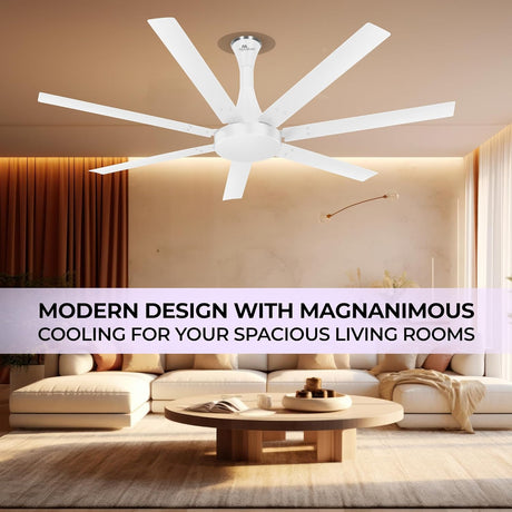 this aether flow ceilingfan comes with modern design with magnanimous cooling for your spacious living rooms 