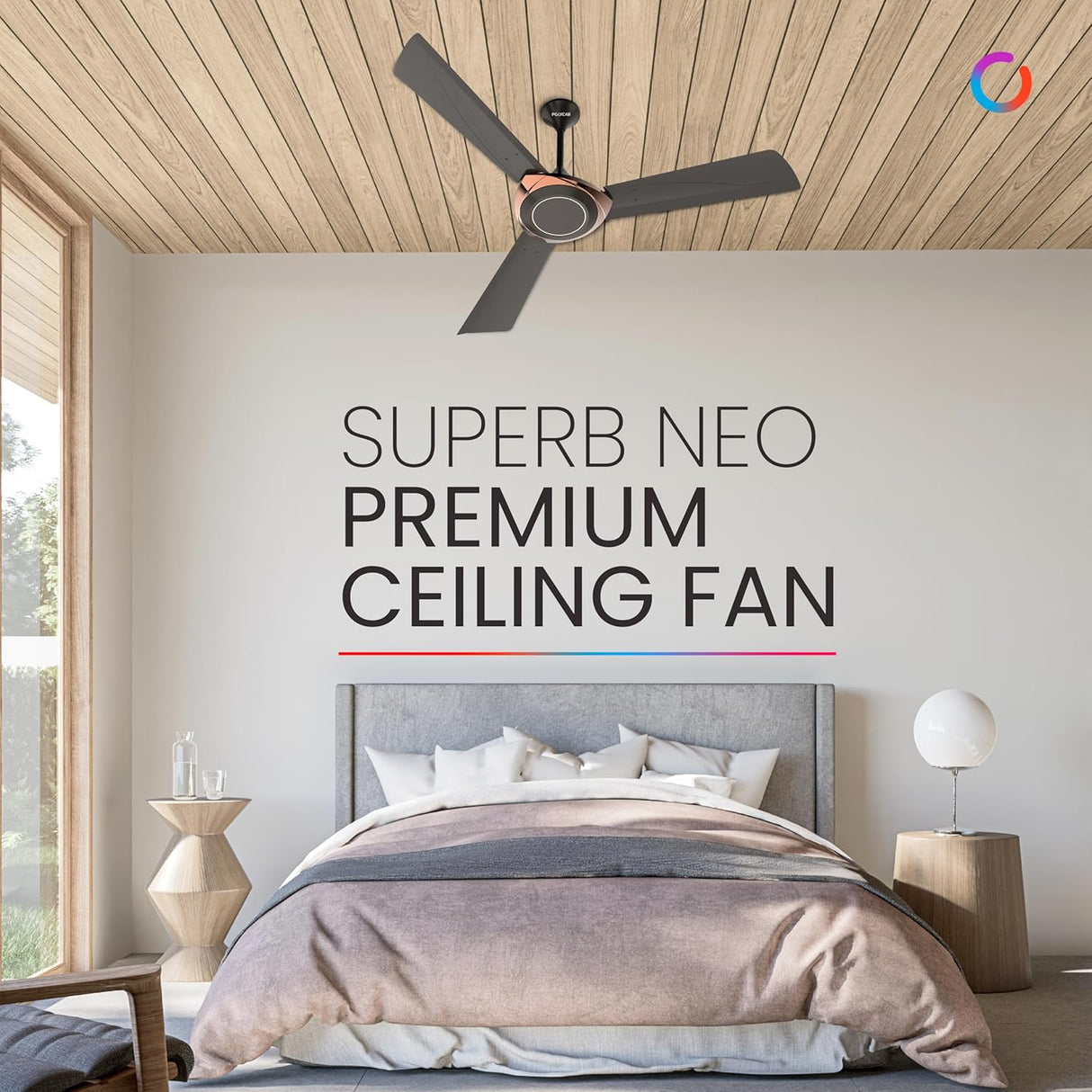 Polycab Superb Neo 1200 mm High Speed Ceiling Fan 【Jaco Bean Bronze Gold】