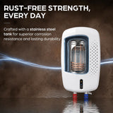 This Geyser has rust free strength , every day which is crafted with a stainless steel tank for superior corrission resistence and lasting durability .
