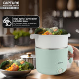 Havells Capture 1.2 L Multi-Cook Electric Kettle with Steamer 650W (Green)