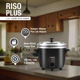 Havells Riso Plus 1.8 Litre 2 Bowl 700W Rice Cooker (Black)