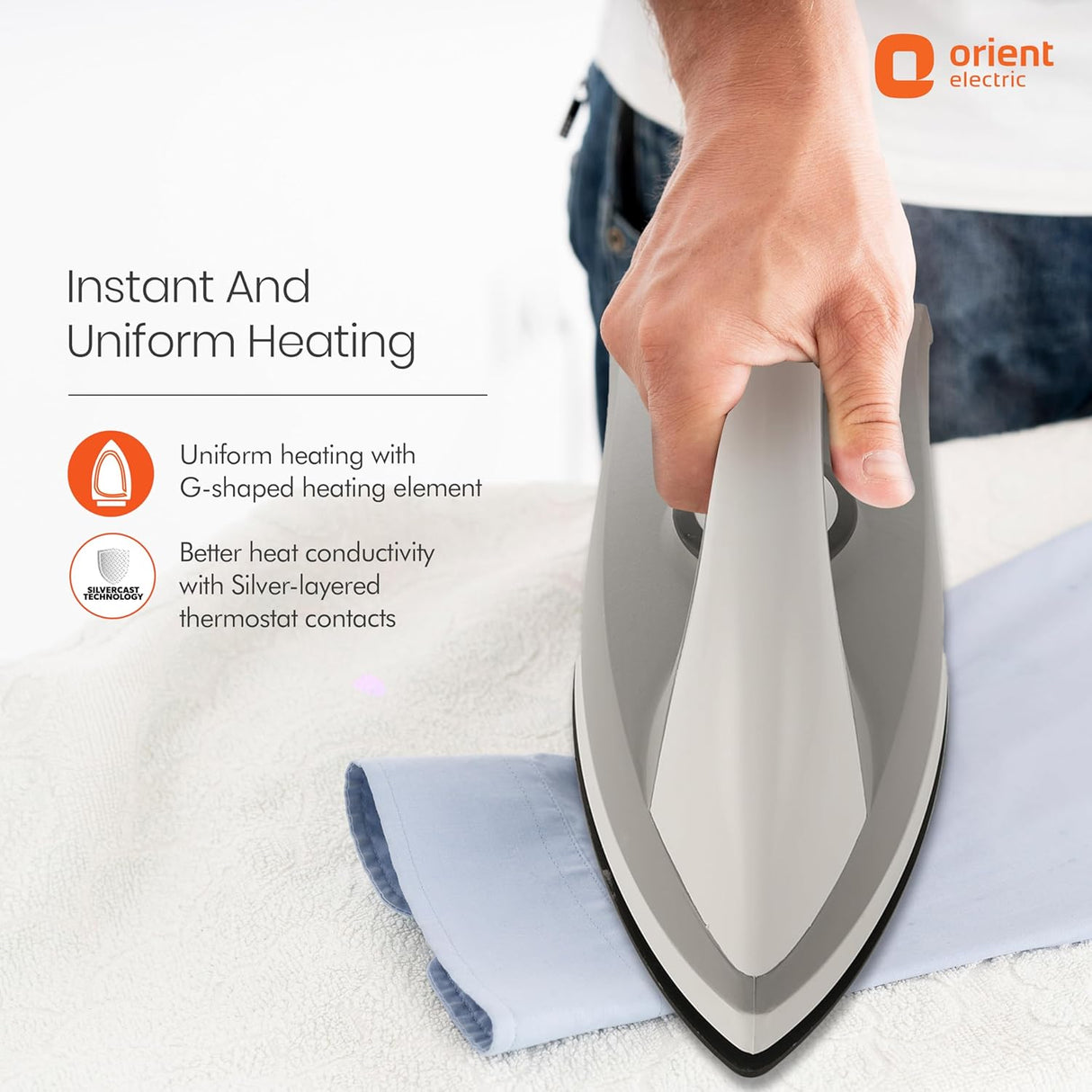 Orient Electric Fabrimate 1000 Watt Premium Dry Iron for clothes