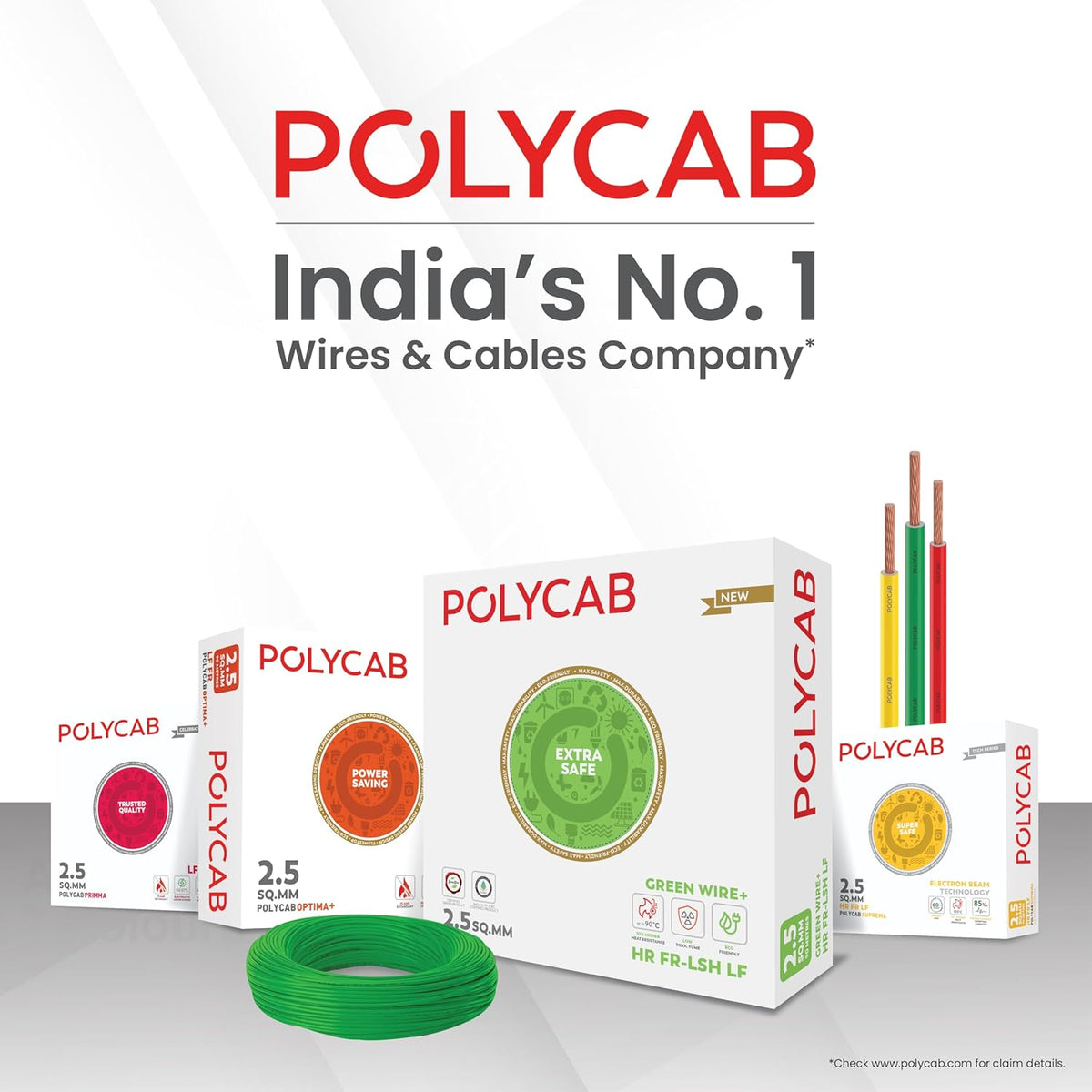 Polycab Primma LF-FR 0.75sqmm 90m House Wire (Red)