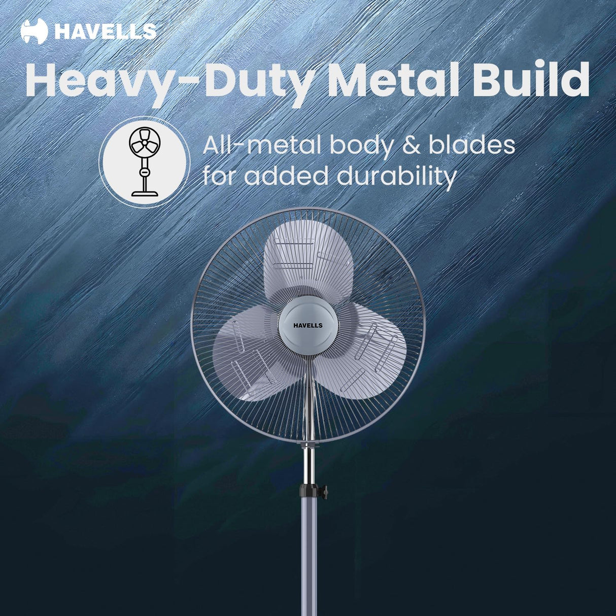 Havells Windstorm Ultra Plus 500mm Pedestal Fan (Grey)