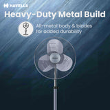 Havells Windstorm Ultra Plus 500mm Pedestal Fan (Grey)