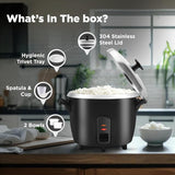 Havells Riso Plus 1.8 Litre 2 Bowl 700W Rice Cooker (Black)