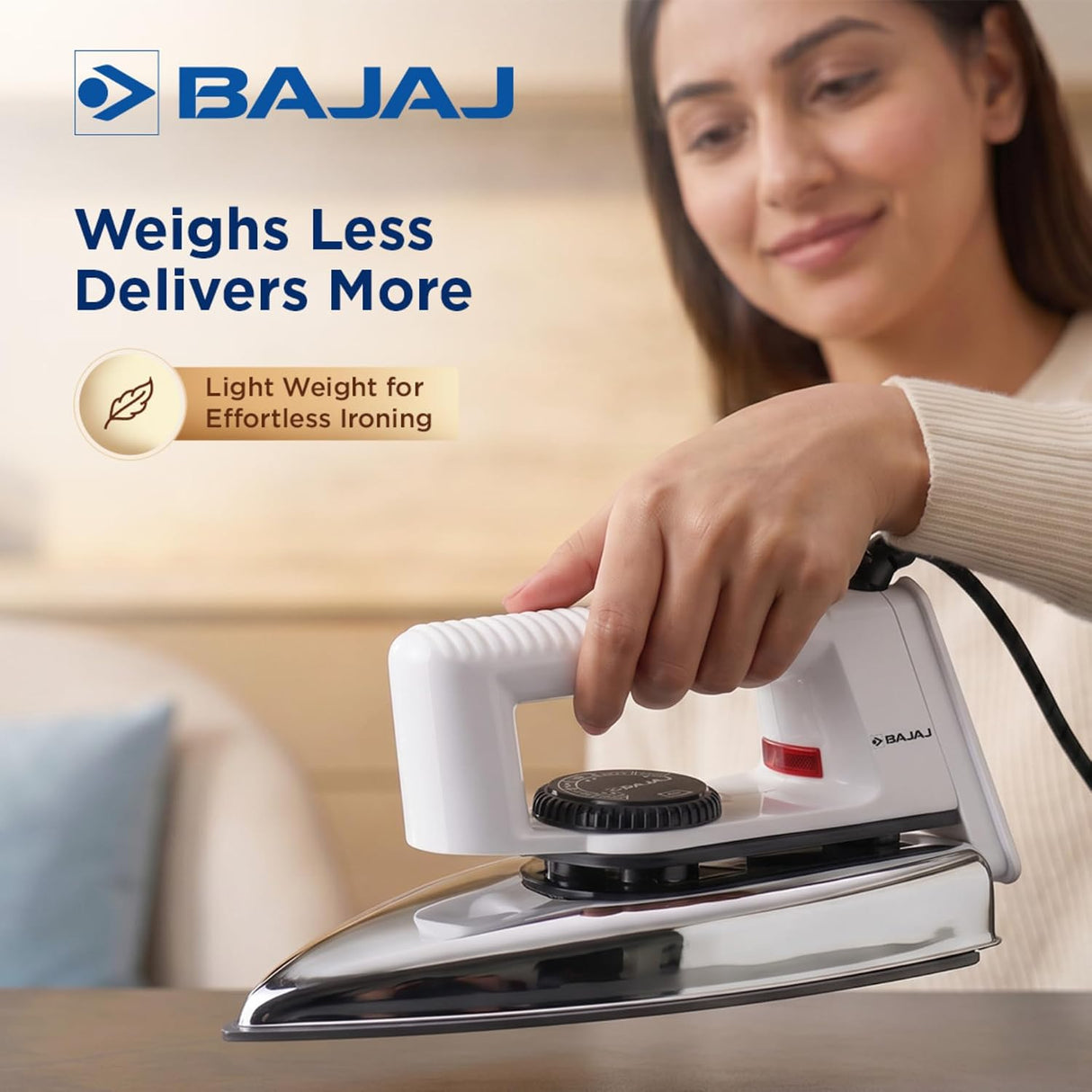 Bajaj New Popular 1000W Dry Iron (White)