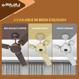 Bajaj Energion 1200 mm Bldc Ceiling Fan (White Chrome)