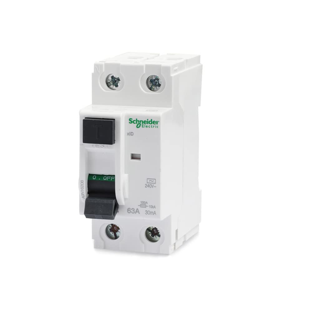 Schneider Electric Acti9 63A 2 Pole 30mA RCCB (White, A9N16208)