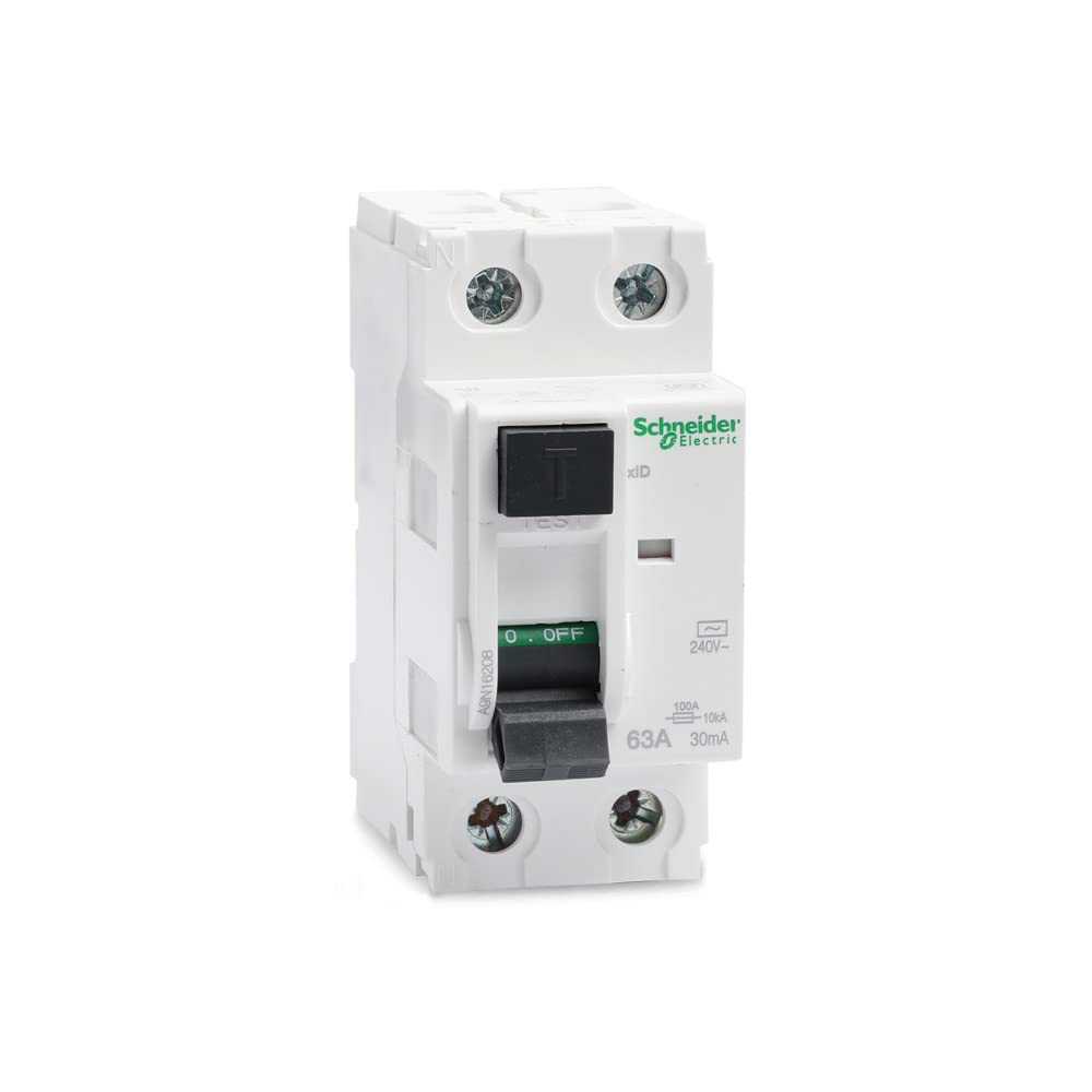 Schneider Electric Acti9 63A 2 Pole 30mA RCCB (White, A9N16208)