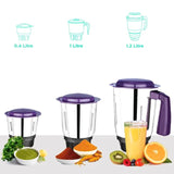Morphy Richards Aero Pro 500 Watts Mixer Grinder (Purple, 3 Jar)