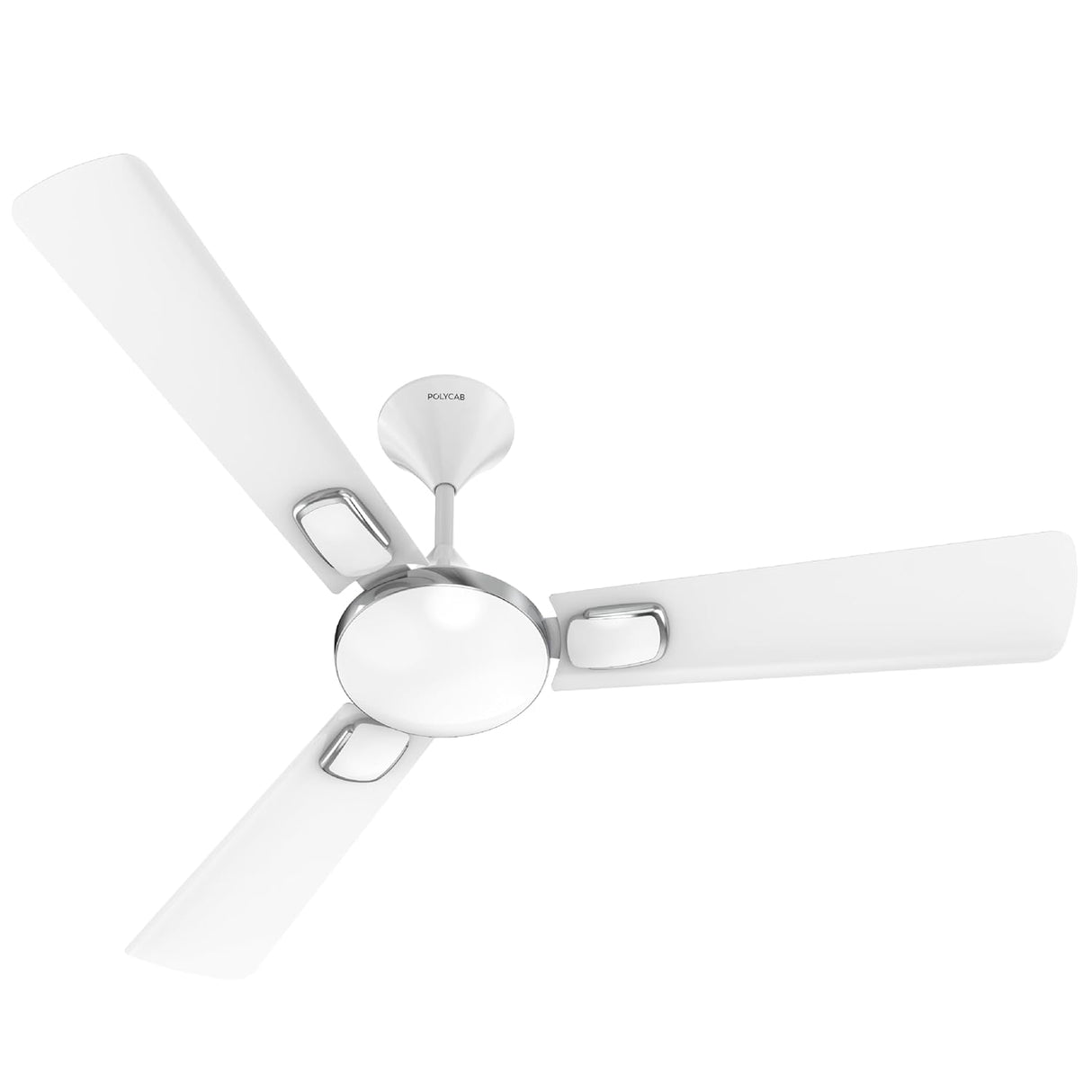 White ceiling fan on a white background