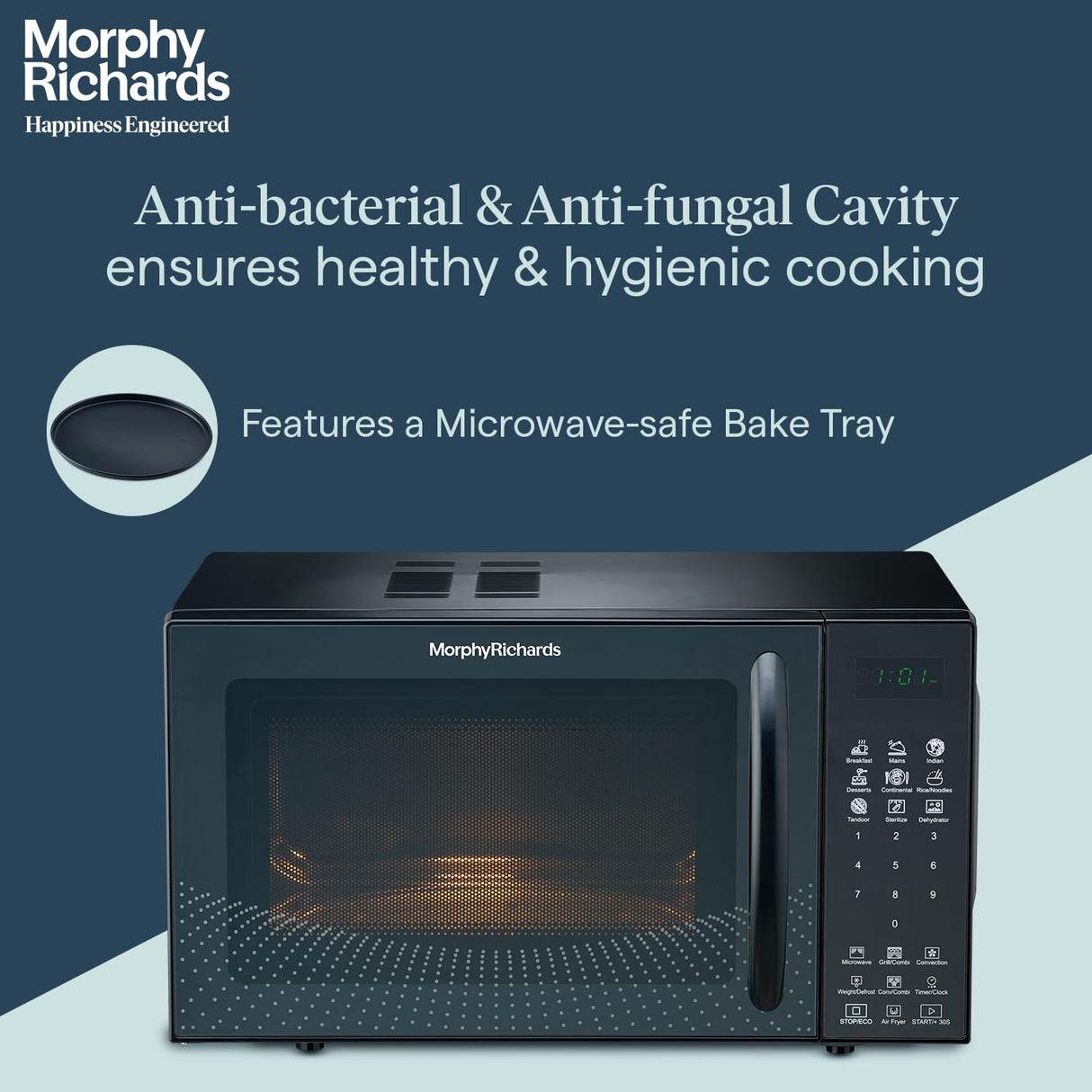 Morphy Richards Air 23CGAD Convection Microwave Oven with in-Built Air Fryer & Dehydrator| 23-Litre Black