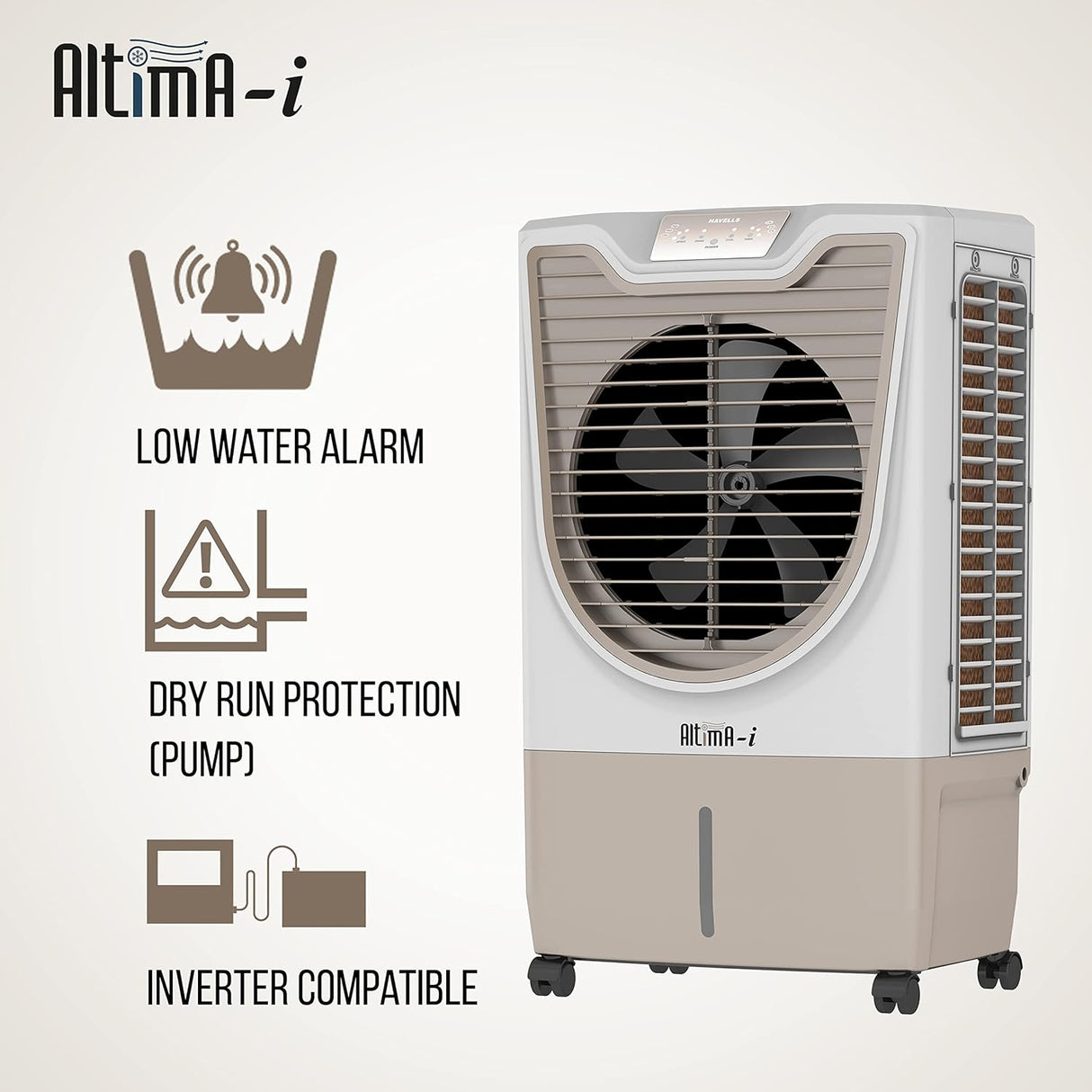 Havells Altima-I 70 Litre Desert Air Cooler with Remote | White Champagne Gold