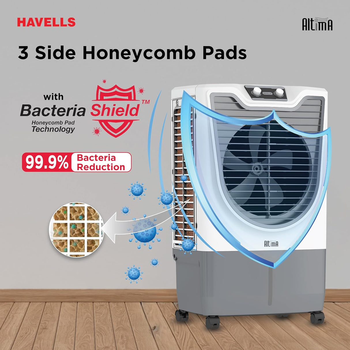 Havells Altima 70 Litre Desert Air Cooler | White Grey