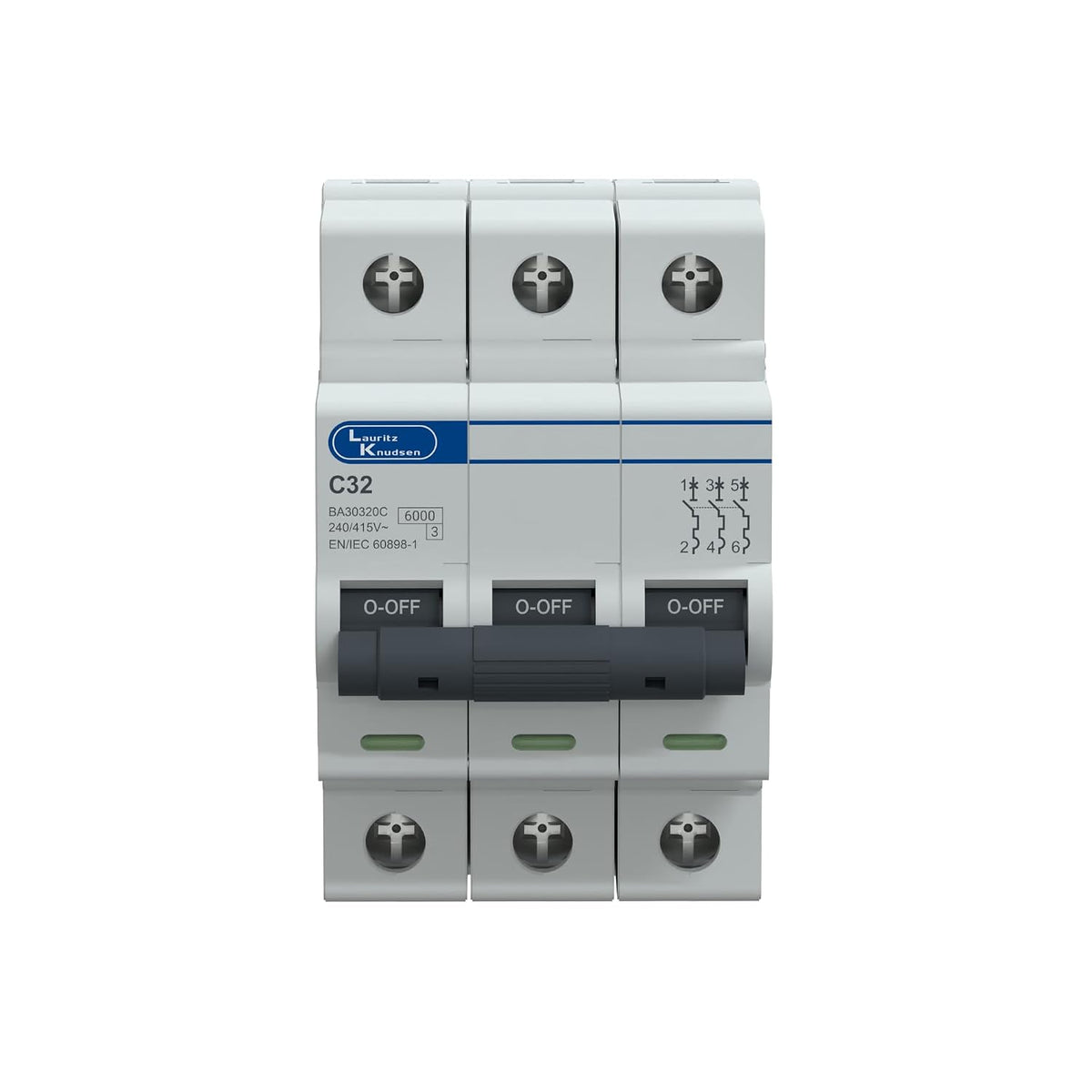 Lauritz Knudsen Tripper 32A Three Pole C Curve MCB
