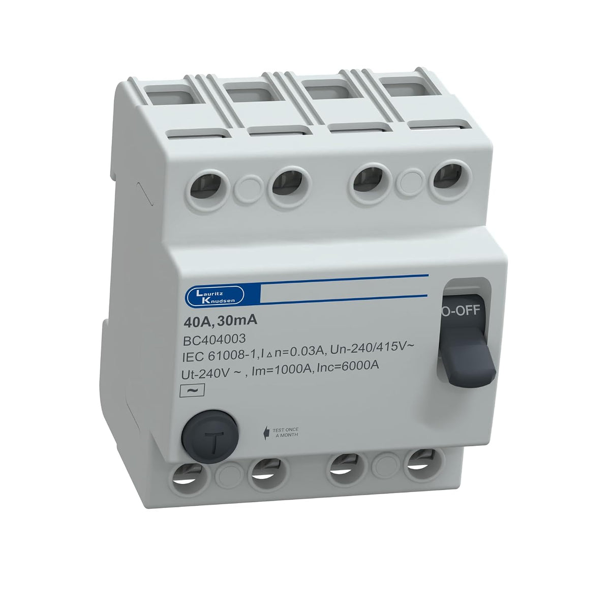 Lauritz Knudsen Tripper Four Pole 40A 30mA RCCB