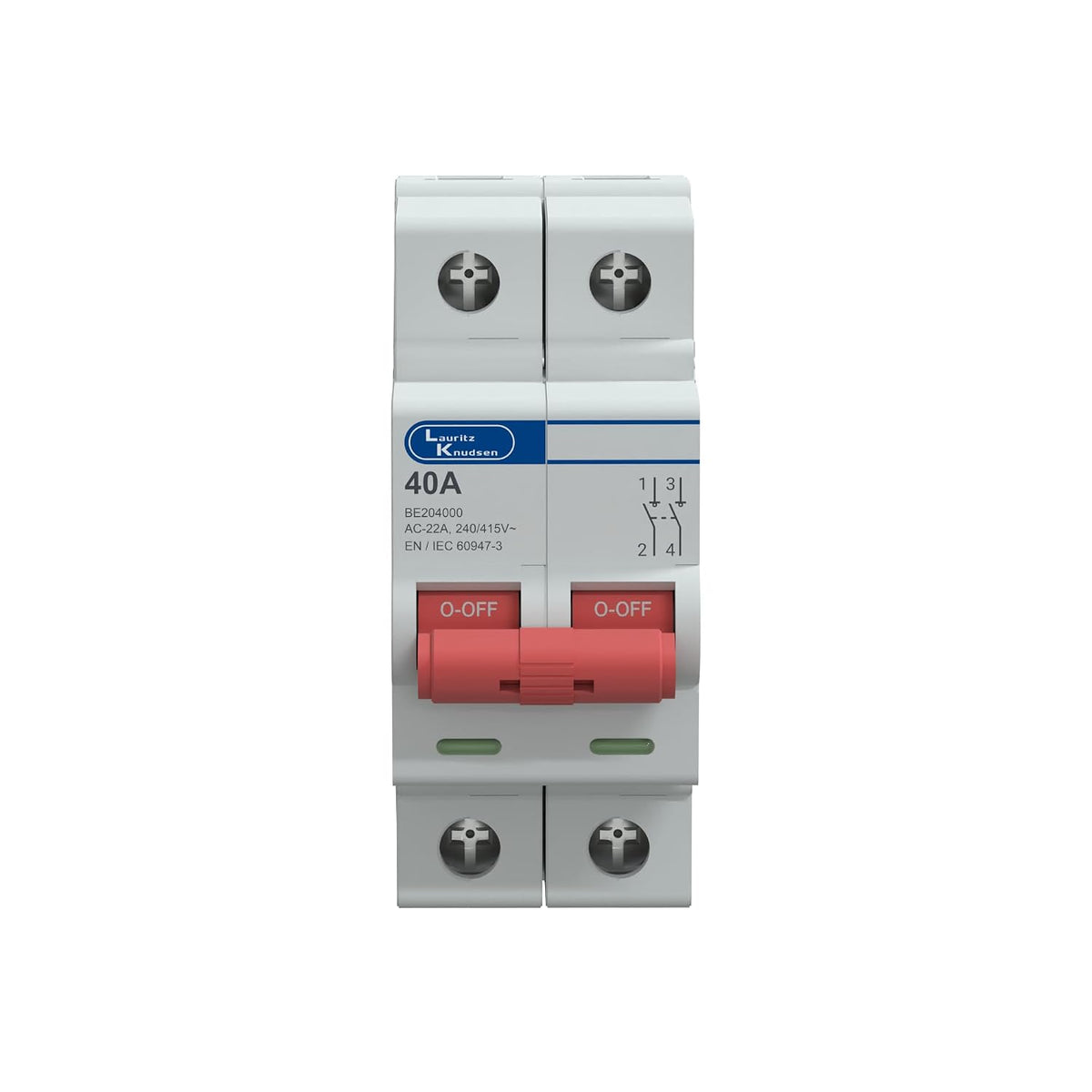 Lauritz Knudsen Tripper 40A DP Double Pole Isolator